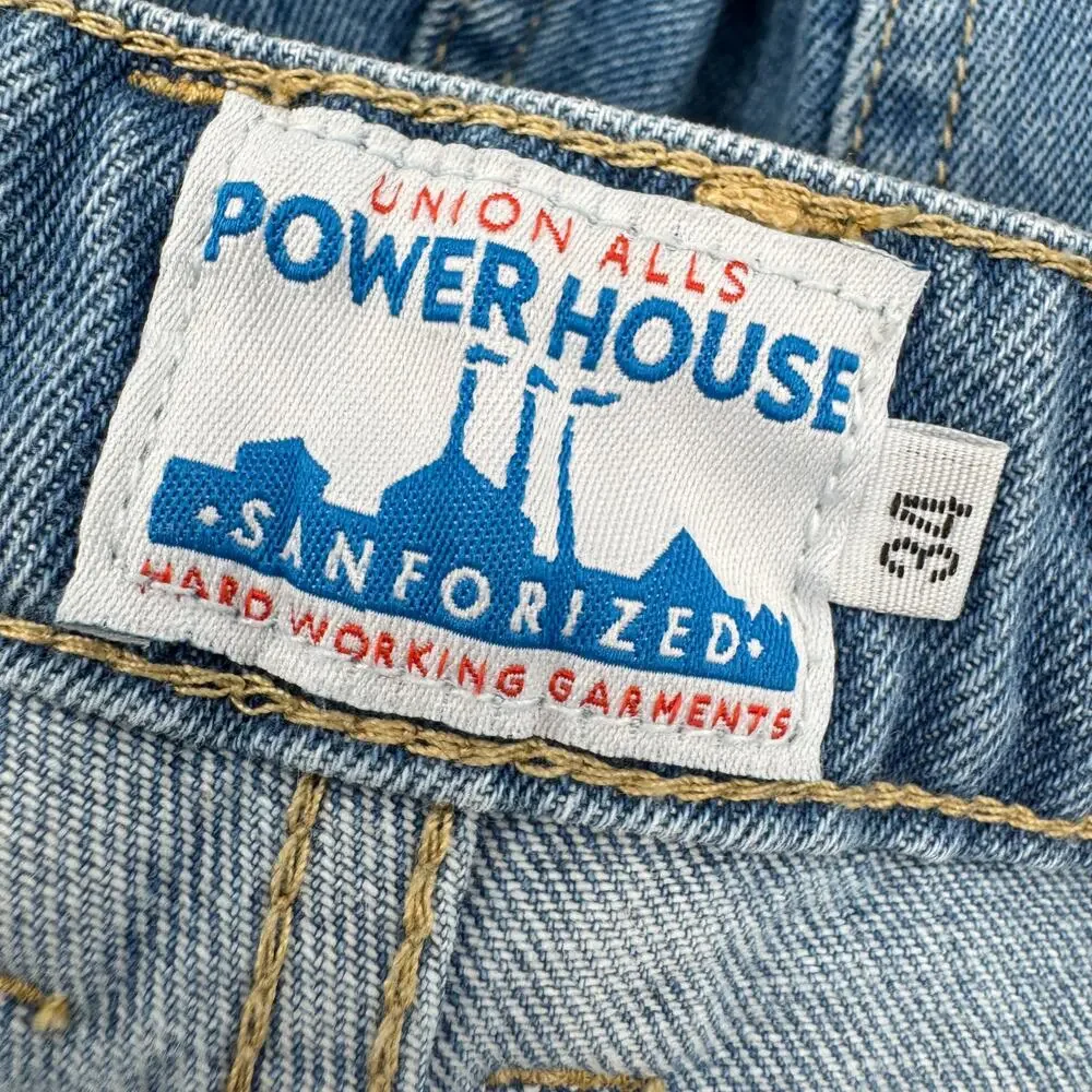 Powerhouse Union Alls Jeans Mens 34 (34x29 ACTUAL) Blue Denim Button Fly 90s VTG